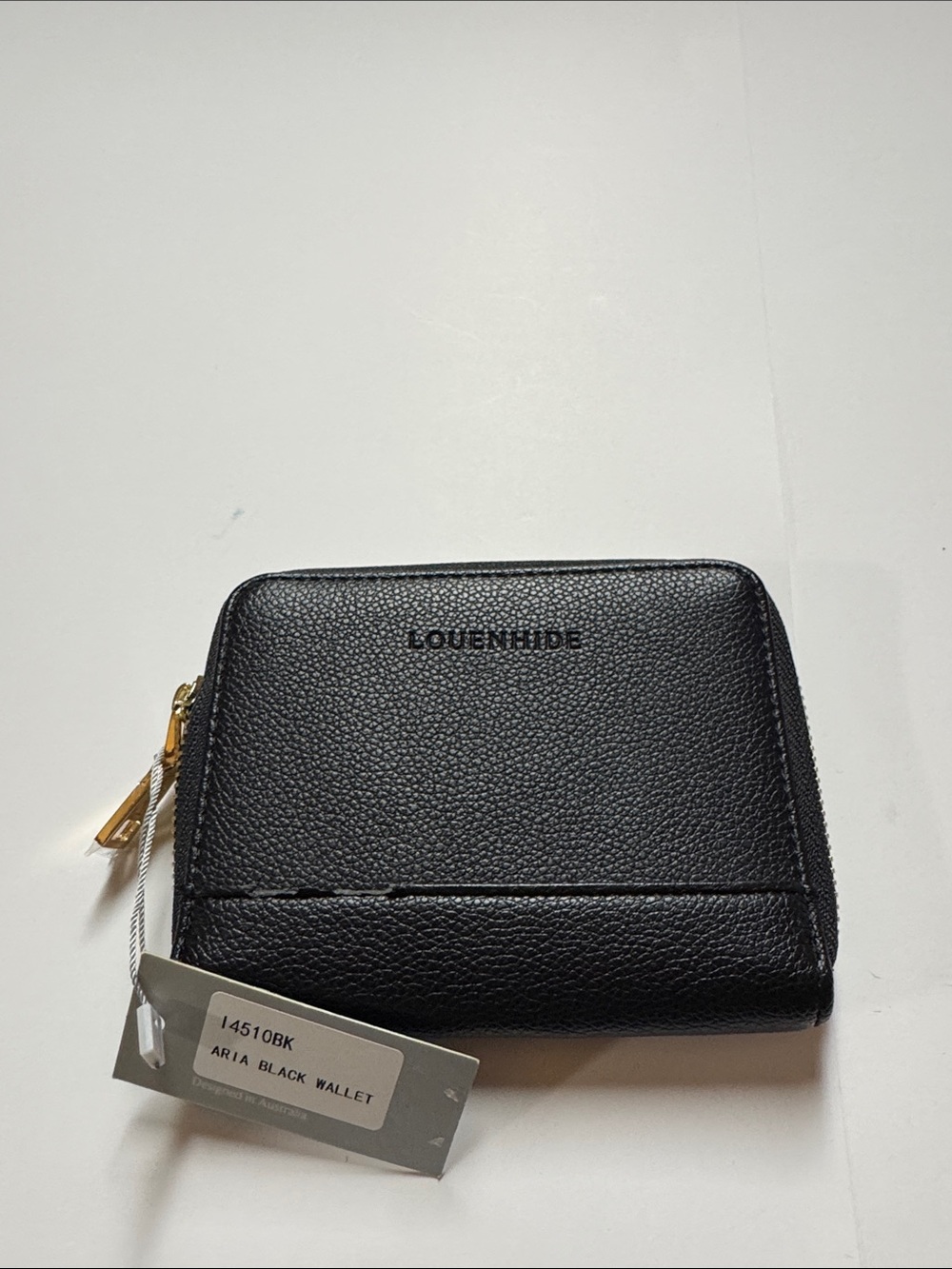 NWT Louenhide Black Aria Zip Around Vegan Leather Wallet